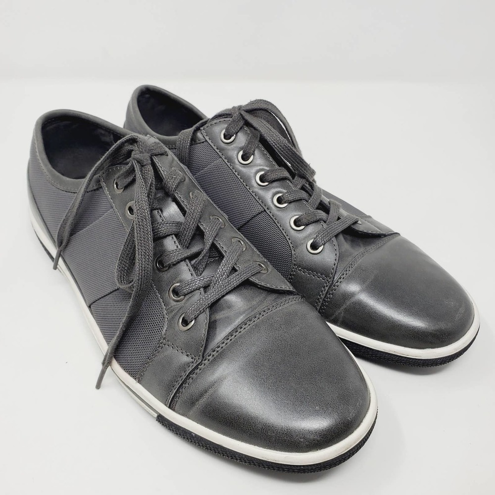 Zanzara Rory Sneaker Black & Gray Panel Casual Faux Leather Shoes Sz 9.5 - Picture 2 of 9